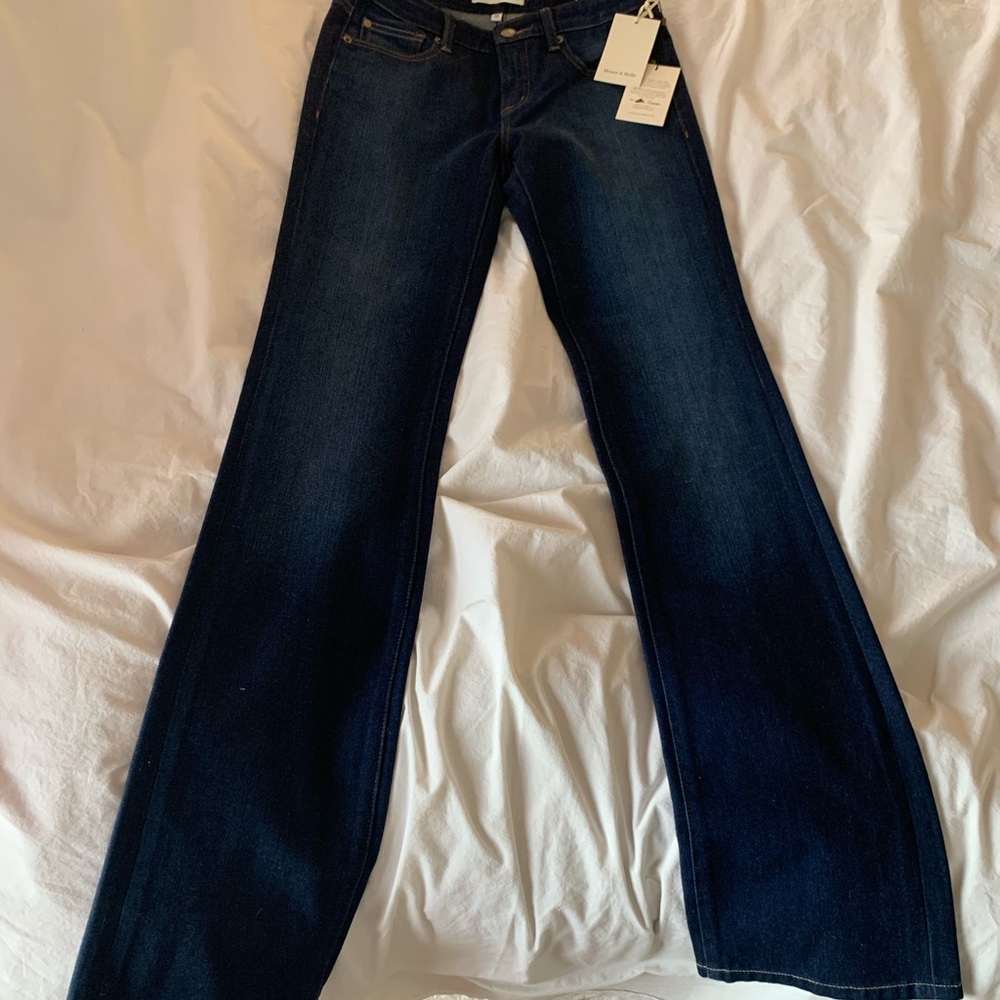 High rise stretch signature boot cut- dark wash